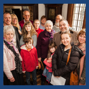A mixed group of people who support Totnes Museum